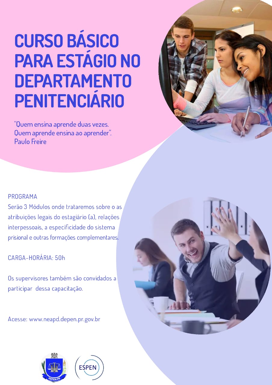 ESPEN abre inscrições para Curso Básico para Estágio no Depen