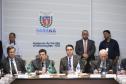 O governador Carlos Massa Ratinho Junior e o ministro da Justiça Sergio Moro, participaram da Encontro do Conselho Nacional de Secretários de Estado da Justiça, Cidadania, Direitos Humanos e Administração Penitenciária, que realiza-se no Palácio Iguaçu. Participaram: os secretários: de Segurança Pública, cel. Romulo Marinho Soares; entre outros.Curitiba, 04-10-19.Foto: Arnaldo Alves / AEN.