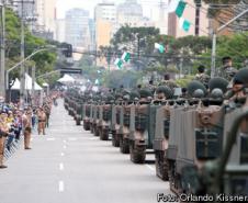 Governador Beto Richa, junto com a secretária do Trabalho e Desenvolvimento Social, Fernanda Richa; o comandante da 5ª Divisão de Exército, general-de-brigada Luiz Felipe Kraemer Carbonell; do comandante-geral da Polícia Militar do Paraná, coronel Maurício Tortato; do prefeito de Curitiba, Gustavo Fruet, e demais autoridades civis e militares, participa das comemorações pelo Dia da Independência do Brasil.Curitiba, 07/09/2015.Foto: Orlando Kissner/ANPr