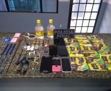 Materiais apreendidos na Cadeia Pública de Marechal Cândido Rondon