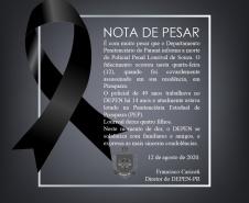 Depen lamenta a morte do policial penal Lourival de Souza
