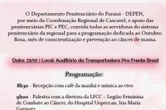 PAUTA DIA 23/10 - 8H30 - Outubro Rosa: a saúde das servidoras do Departamento Penitenciário de Cascavel em pauta