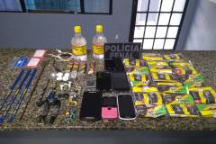 Materiais apreendidos na Cadeia Pública de Marechal Cândido Rondon