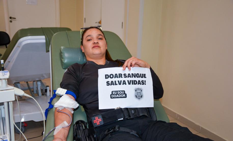 Polícia Penal leva 56 servidores para doação de sangue coletiva em todo o Estado