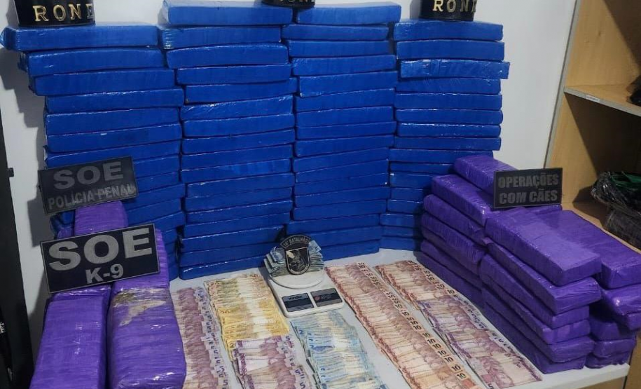 Polícia Penal apoia BPRone com cão K9 em operação que apreendeu mais de 100 kg de maconha