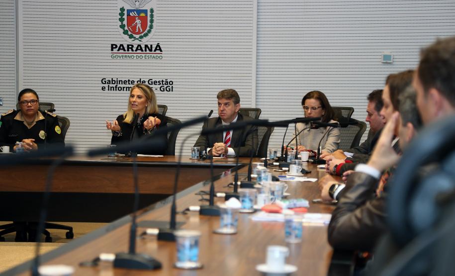 Governadora Cida Borghetti coordena a 4º Reunião de Integração das Forças de Segurança.Curitiba, 22/05/2018.Foto: Orlando kissner/ANPr