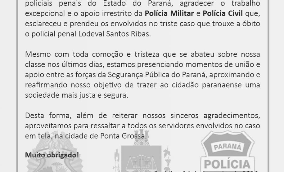 Nota de Agradecimento