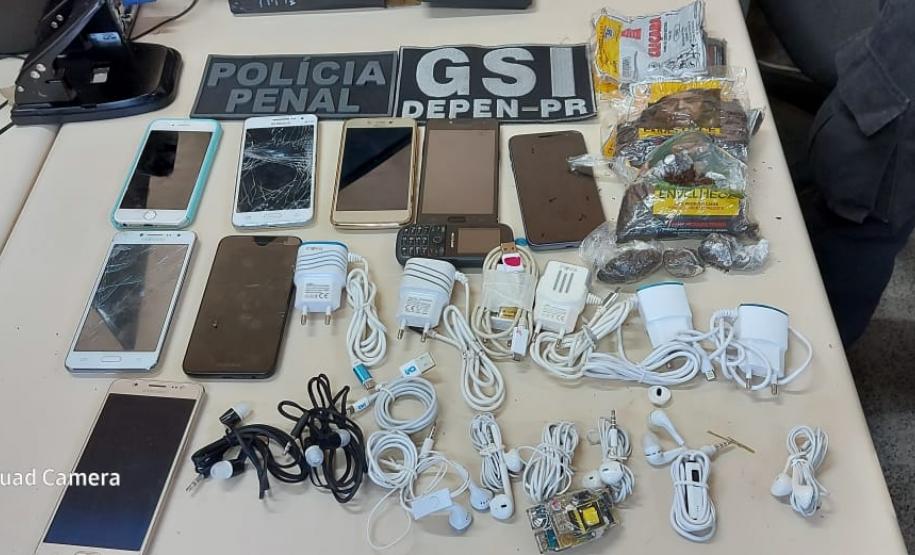 Trabalho integrado entre Depen e Polícia Militar resulta na apreensão de celulares, acessórios e fumo
