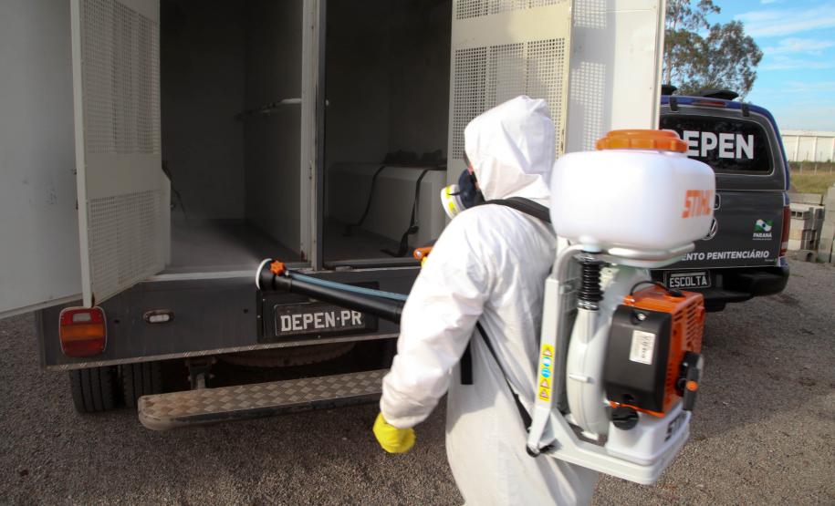 Depen Cudados com a higienização do covid-19 nas penitenciarias.Foto: Ari Dias/AEN