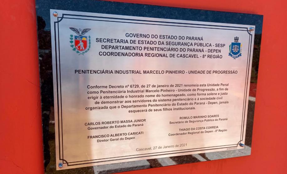 Depen faz homenagem à servidores ao renomear unidades penais em Cascavel